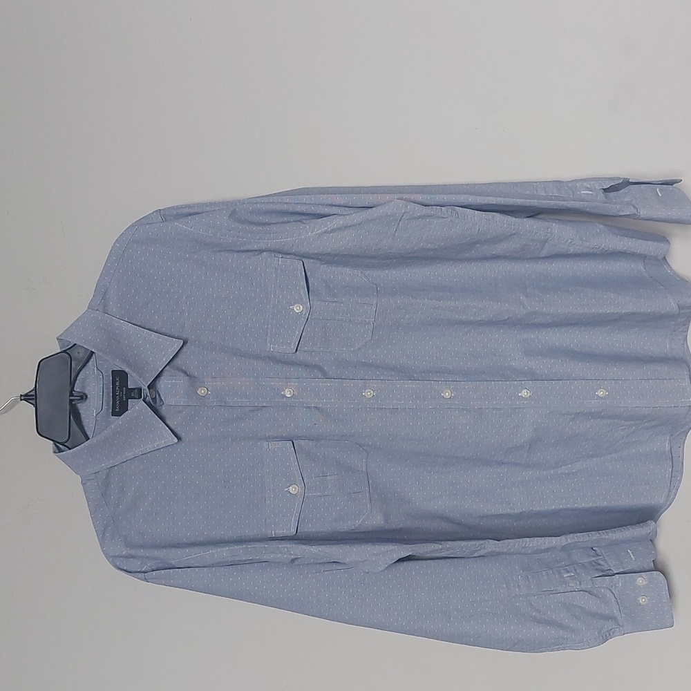 BANANA REPUBLIC, Men's Blue Button-Up Dress Shirt 100% Cotton Size XL